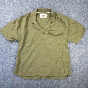 REI Cooperative Shirt Womens Small Green Popover Short Sleeve Camp Top Outdoor
